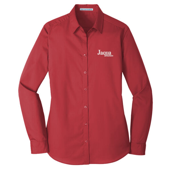 Port Authority® Women's Long Sleeve Carefree Poplin Shirt Thumbnail