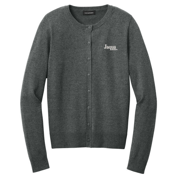 Port Authority® Women’s Easy Care Crewneck Cardigan Sweater Thumbnail
